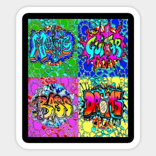 pop art graffiti music trendy splash Sticker